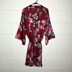 < Apt. 9 Red Floral Print Plus Size Robe >